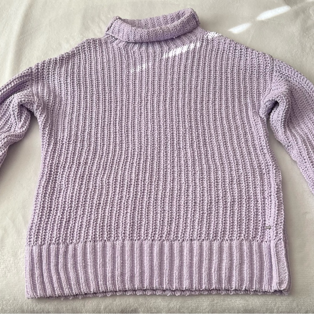 Lavender Knit Turtleneck Sweater